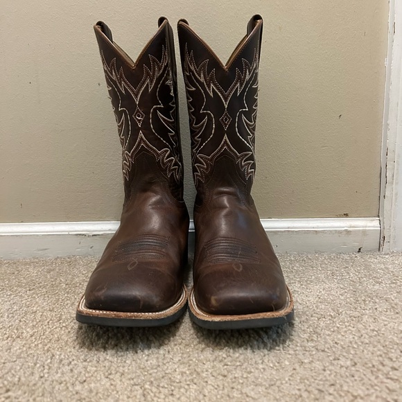 Men's Brown Cowboy Boots Square Toe
